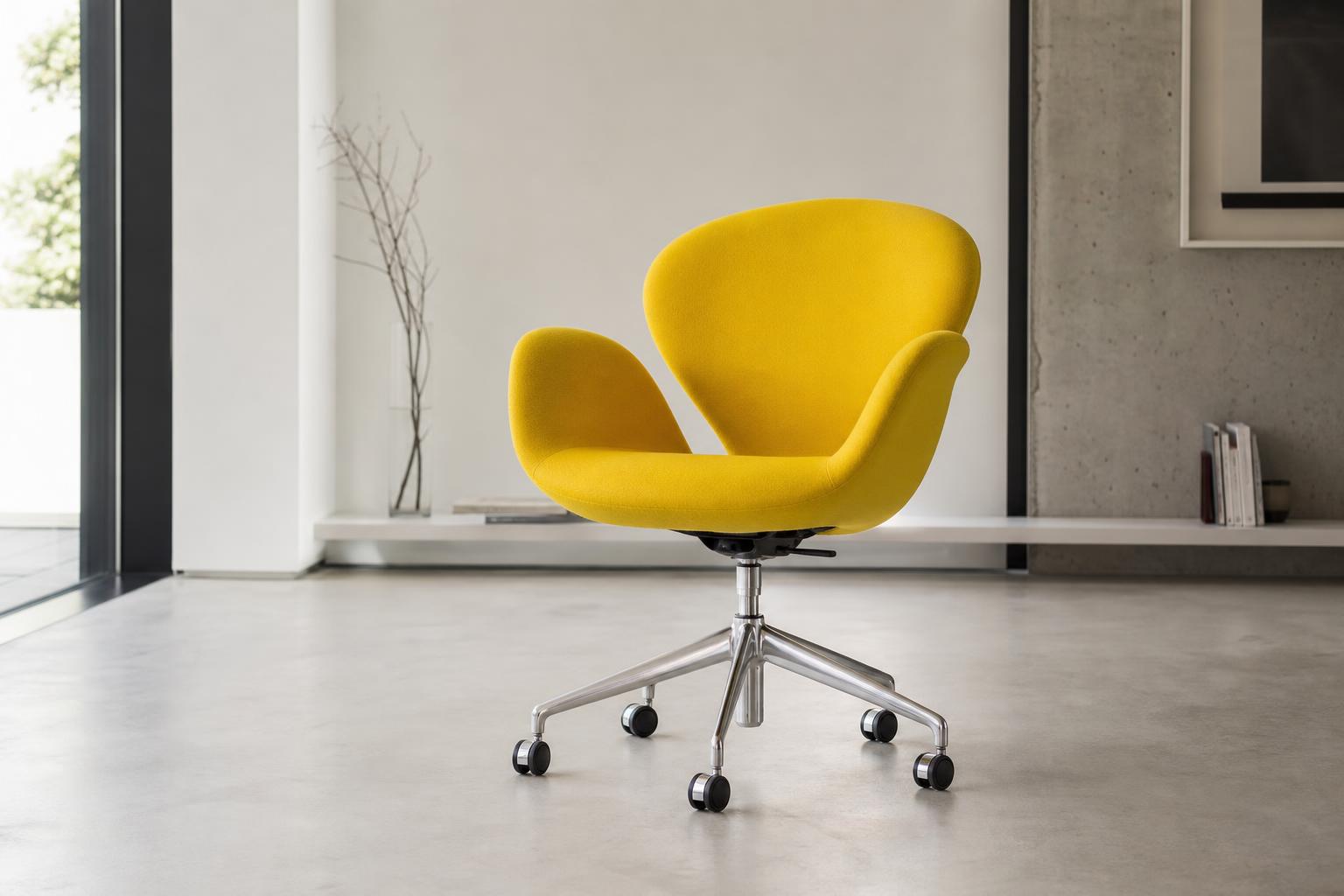 Escritório moderno com cadeiras Happy Chairs em amarelo